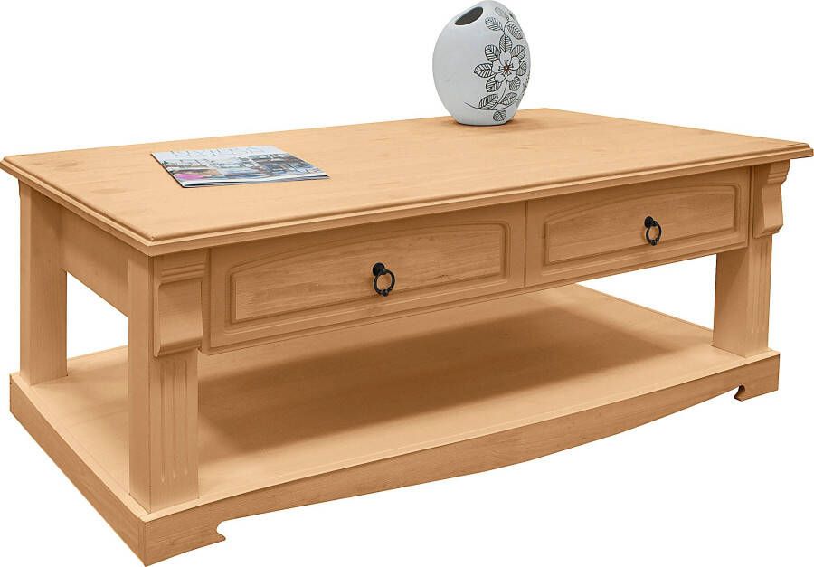 Home affaire Salontafel ANNA Salontafel met lade en opbergruimte massief hout FSC