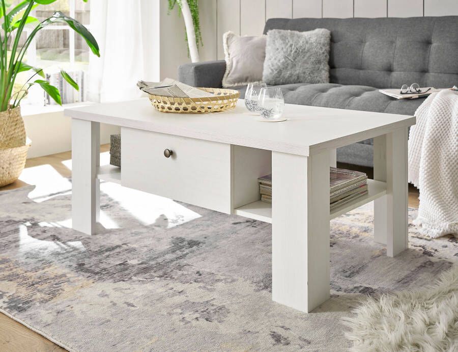 Home affaire Salontafel Ravenna in tijdloze landelijke stijl breedte 107 cm grepen van metaal