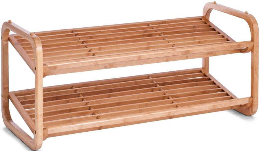 Zeller Present Stapelbaar schoenenrek schoenenstandaard van bamboehout 74 x 33 x 33 cm Schoenen opbergen - Foto 1