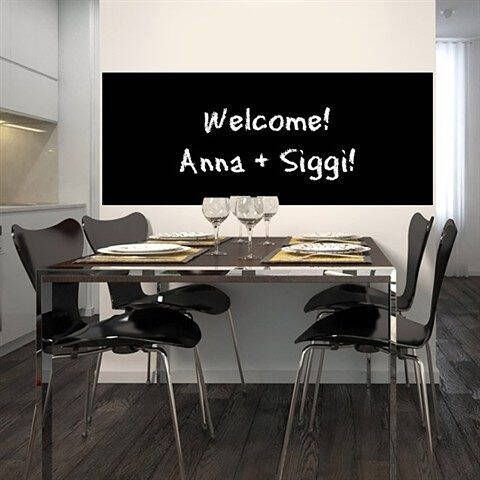 Home affaire Schrijfbordfolie Zwart 1 rol ca. 120x60 cm zelfklevend inclusief whiteboardmarker