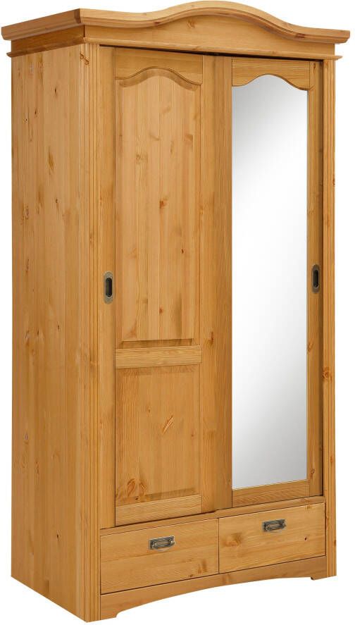 Home affaire Schuifdeurkast Konrad Breedte 111 cm van massief FSC -gecertificeerd dennenhout
