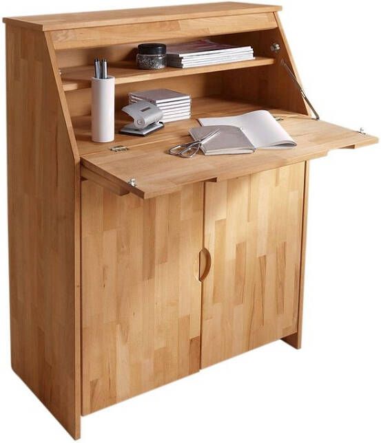 Home affaire Secretaire Luzern compacte (bureau)tafel voor thuiskantoor massief hout breedte 83 cm