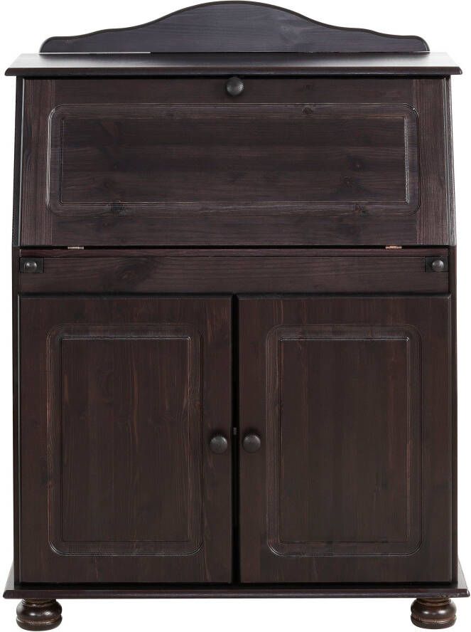 Home affaire Secretaire Mette bureau in landhuisstijl gemaakt van massief hout breedte 82 cm