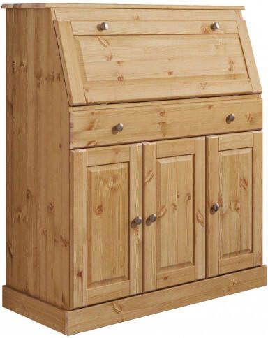 Home affaire Secretaire Rossi gemaakt van massief dennenhout variabel verstelbare inlegplanken breedte 97 cm