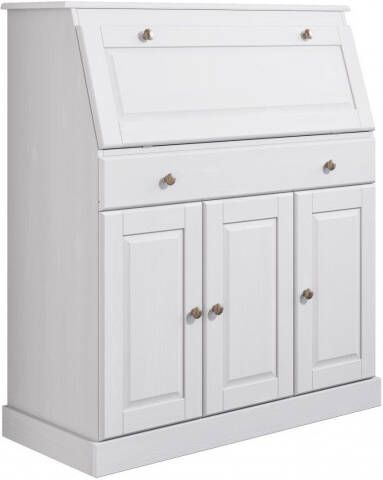 Home affaire Secretaire Rossi gemaakt van massief dennenhout variabel verstelbare inlegplanken breedte 97 cm