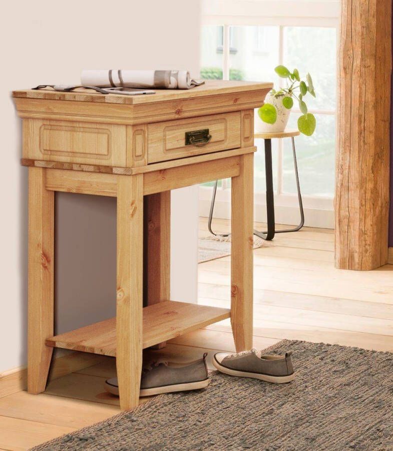 Home affaire Sidetable Vinales Van massief grenen met freeswerk