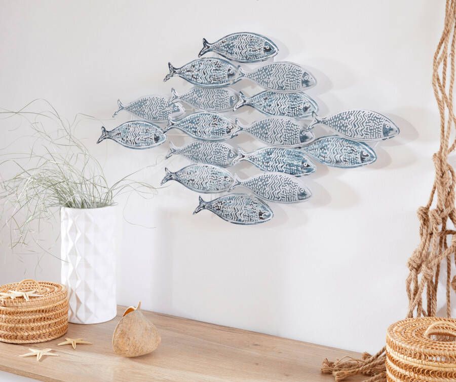 Home affaire Sierobject voor aan de wand Vissen Wanddecoratie van metaal Shabby look