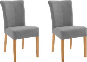 Home affaire Stoel Barcelona Stoelpoten van massief hout zacht verdikte zitting en rugleuning (set 2 stuks)