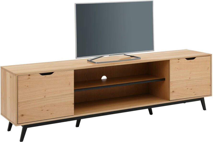 Home affaire Tv-meubel FLOW met twee vakken twee deuren en een mooie hout-look