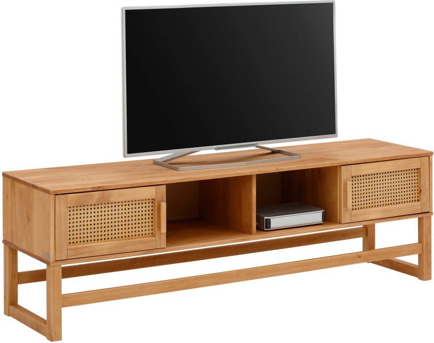 Home affaire Tv-meubel Rotan vlechtwerk op de deurfronten van massief hout twee kleurvarianten