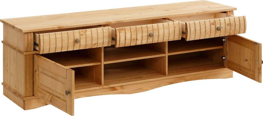 Home affaire Tv-meubel Teresa Breedte 154 cm tv-tafel van massief grenen