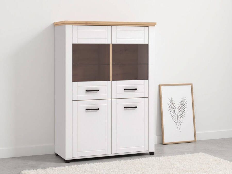 Home affaire Vitrinekast Valencia 2 deuren met 4 mm veiligheidsglas breedte 103 5 cm