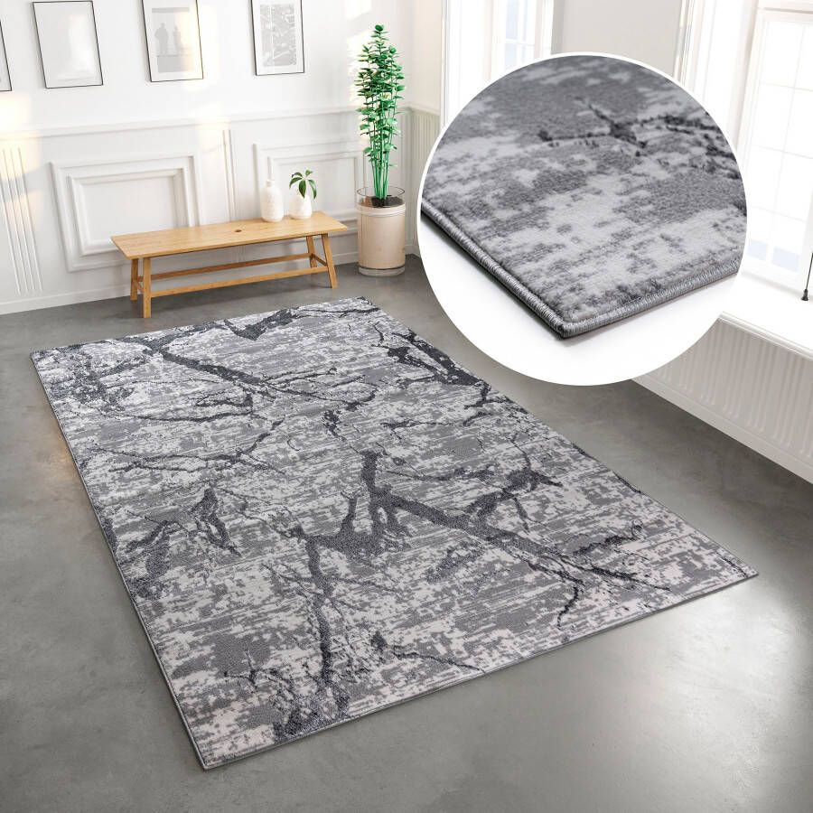 Home affaire Vloerkleed Marbre moderne marmerlook zachte grip kortpolig vintage look