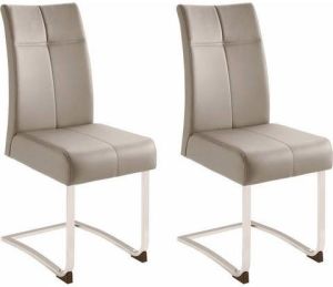 Home affaire Vrijdragende stoel RAB Bekleding in verschillende kwaliteiten maximaal vermogen 120 kg frame gepoedercoate chroom-look (set 2 stuks)