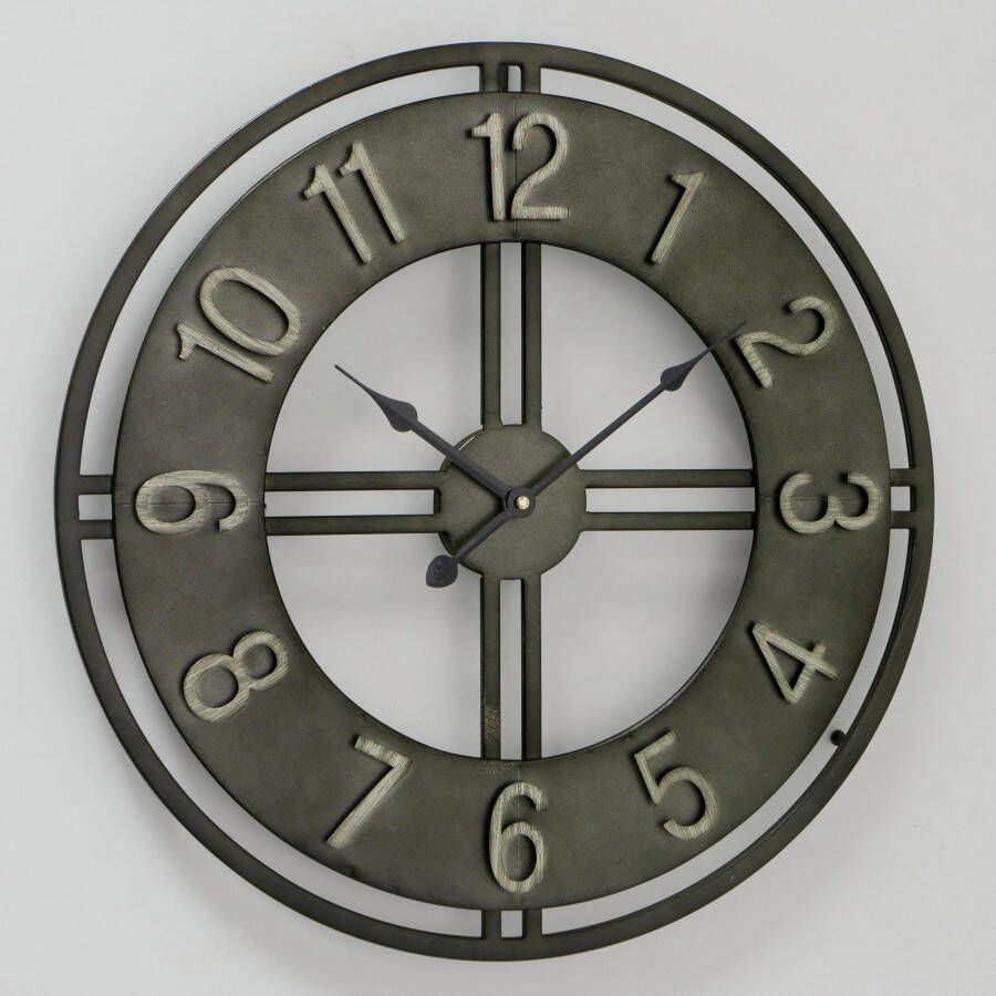 Homestylingshop.nl Wandklok Hudson metaal grijs 50 cm