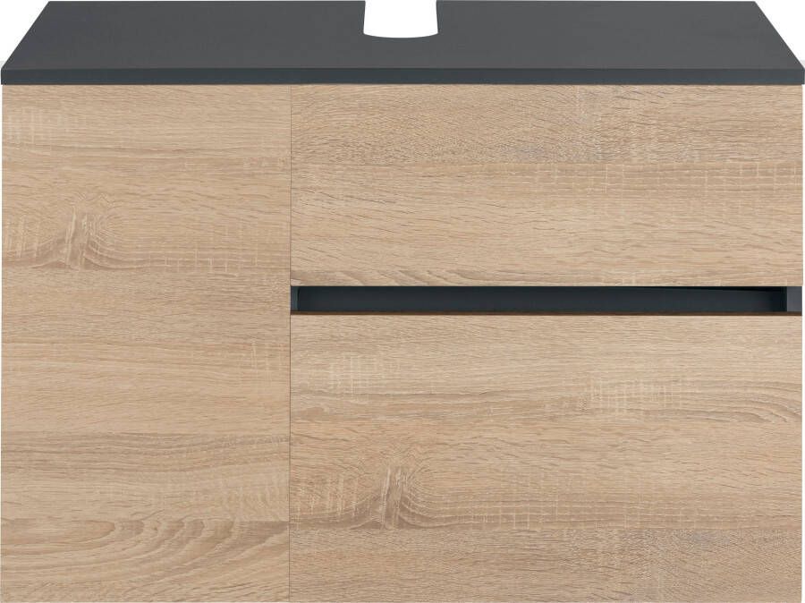 Home affaire Wastafelonderkast Wisla voor wandmontage sifonaansluiting push-to-open functie breedte 80 cm