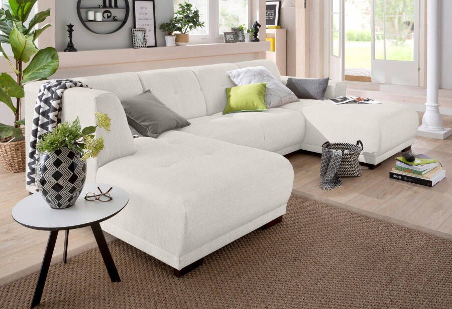 Home affaire Zithoek Langeland U-vorm incl. 2 sierkussens recamiere naar keuze links of rechts te plaatsen