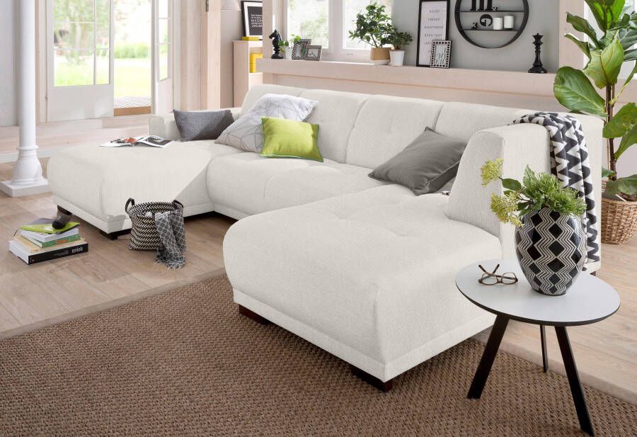 Home affaire Zithoek Langeland U-vorm incl. 2 sierkussens recamiere naar keuze links of rechts te plaatsen