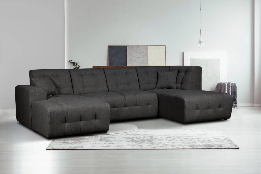 Home affaire Zithoek Nosia U-vorm incl. 2 sierkussens met fijn gestikt patroon