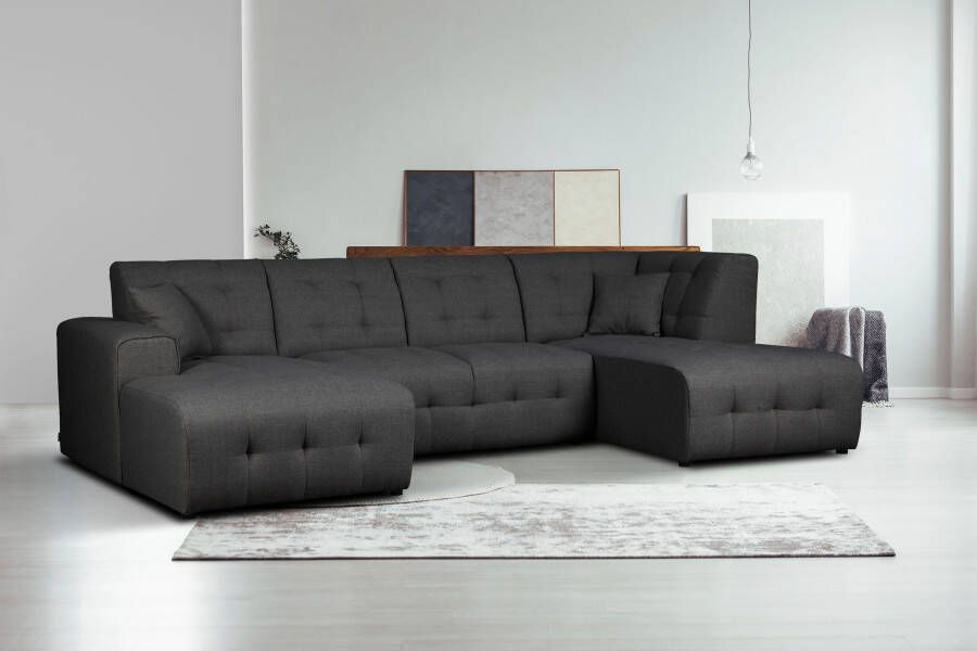 Home affaire Zithoek Nosia U-vorm incl. 2 sierkussens met fijn gestikt patroon