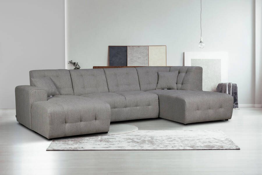 Home affaire Zithoek Nosia U-vorm incl. 2 sierkussens met fijn gestikt patroon