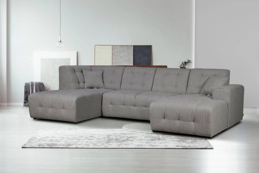 Home affaire Zithoek Nosia U-vorm incl. 2 sierkussens met fijn gestikt patroon