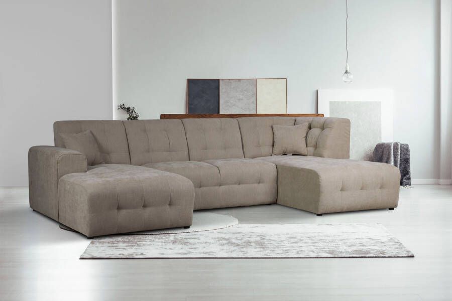 Home affaire Zithoek Nosia U-vorm incl. 2 sierkussens met fijn gestikt patroon