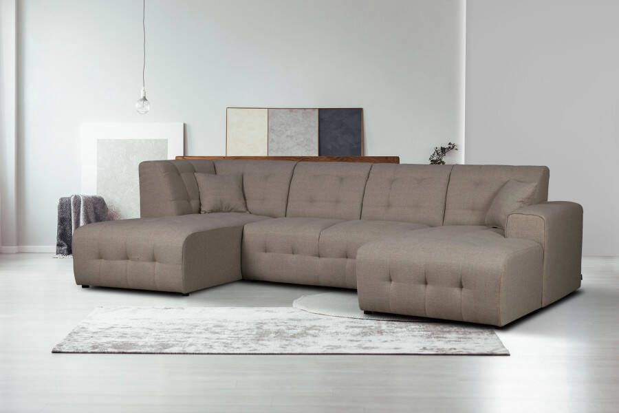 Home affaire Zithoek Nosia U-vorm incl. 2 sierkussens met fijn gestikt patroon