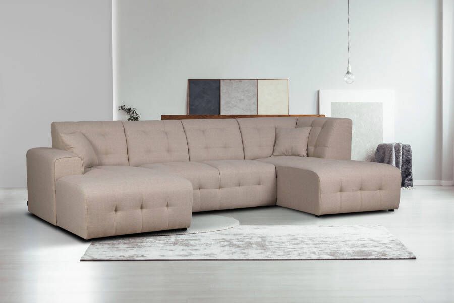 Home affaire Zithoek Nosia U-vorm incl. 2 sierkussens met fijn gestikt patroon