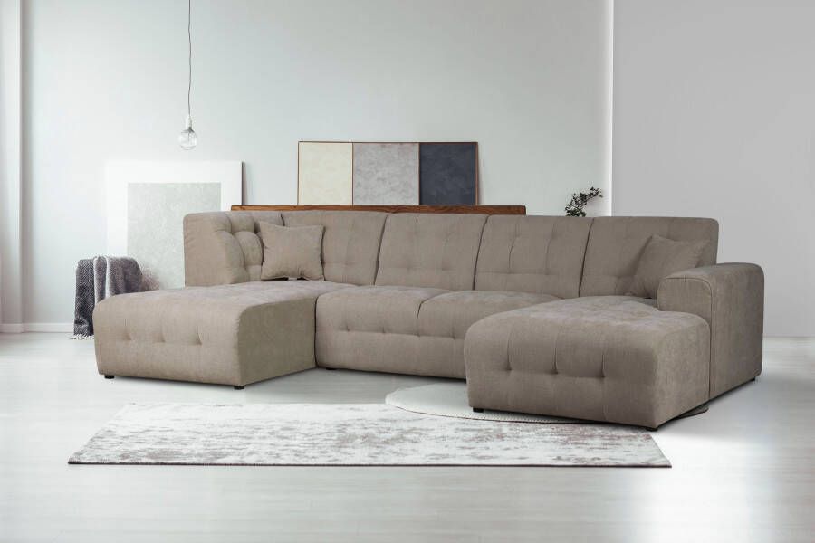 Home affaire Zithoek Nosia U-vorm incl. 2 sierkussens met fijn gestikt patroon