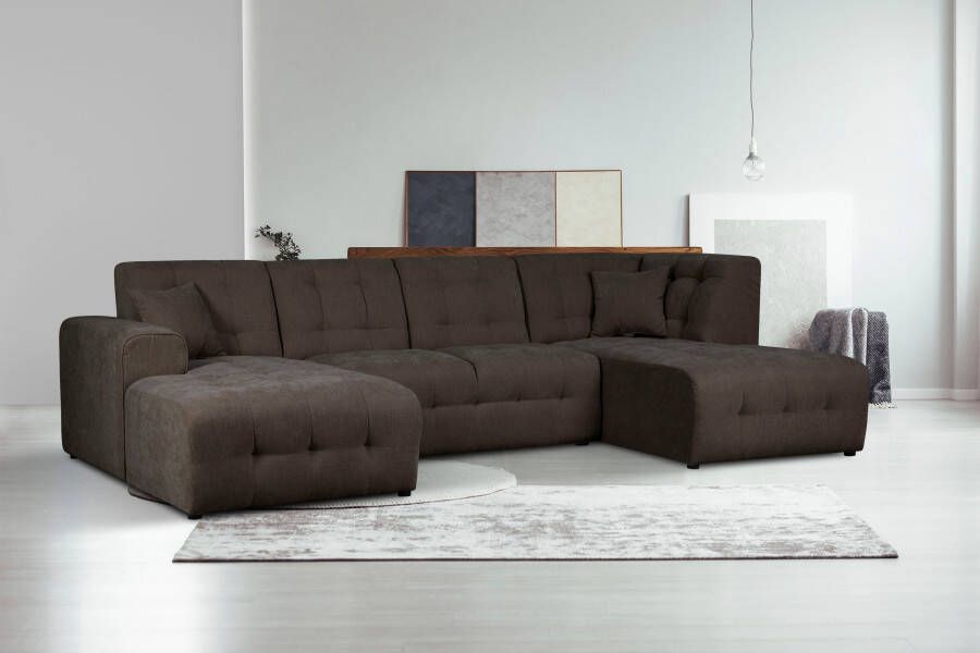 Home affaire Zithoek Nosia U-vorm incl. 2 sierkussens met fijn gestikt patroon