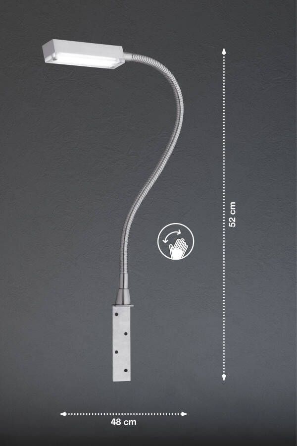 Fischer & Honsel Wandlamp Led Met Sensor Raik Metaal Nikkel Geborsteld 5w