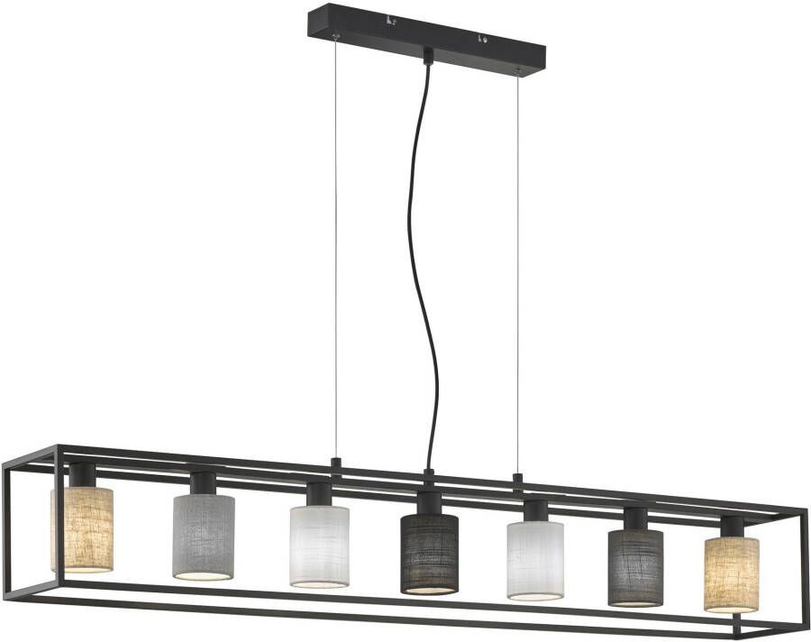 FISCHER&HONSEL Fischer & Honsel Hanglamp Iska Zwart Multi 7xe14