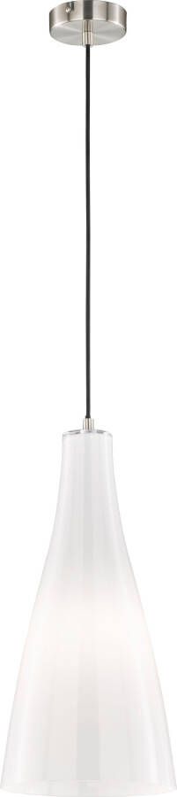 FISCHER&HONSEL Fischer & Honsel Hanglamp Zeal Nikkel Opaal ⌀18cm E27 60w