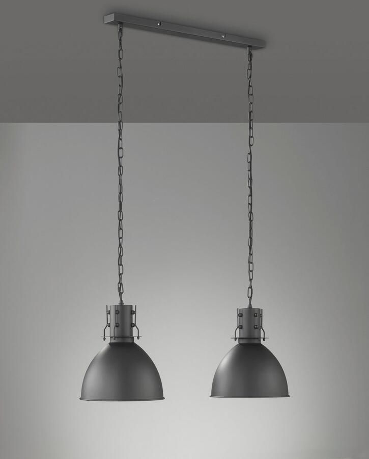 FISCHER&HONSEL Fischer & Honsel Hanglamp Zwart London 2xe27 40w