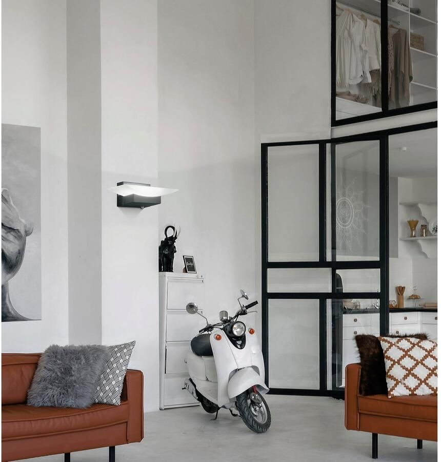 FISCHER&HONSEL Fischer & Honsel Wandlamp Zwart Led 6 5w