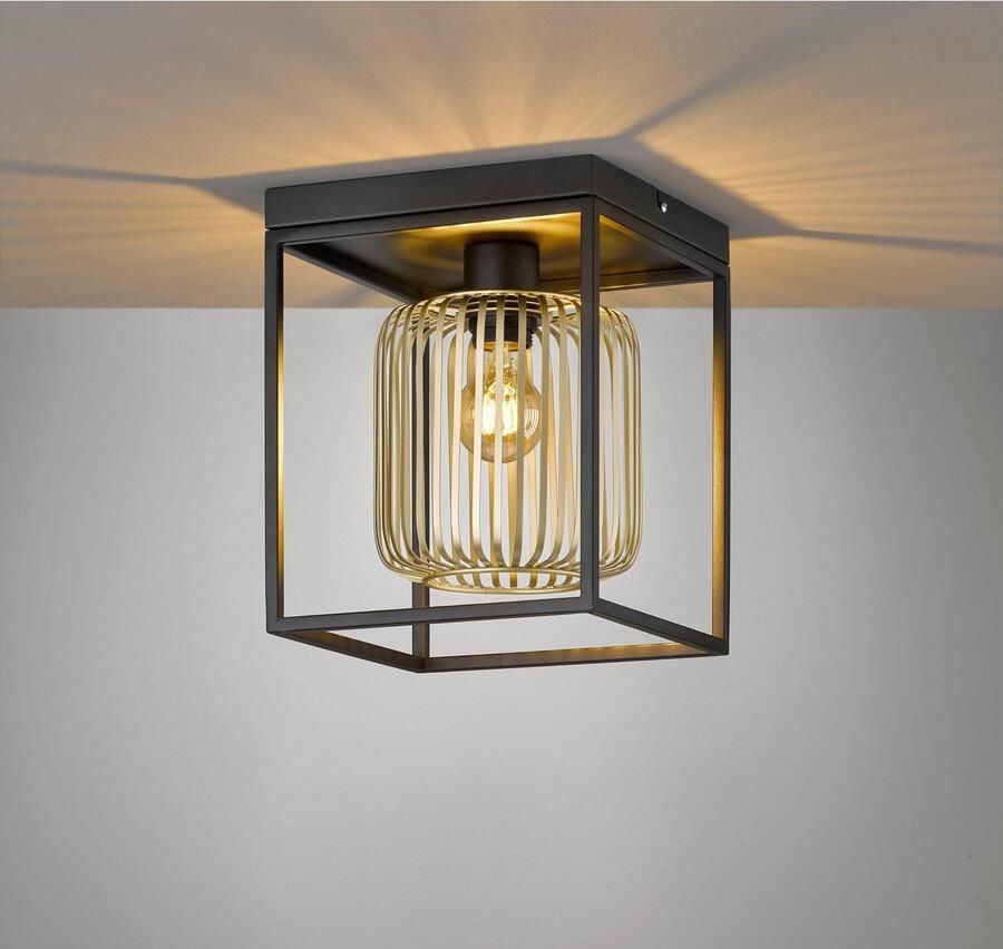 Honsel Leuchten Plafondlamp CAYDO Moderne zandzwarte lamp geeft je ruimte iets extravagants (1 stuk)