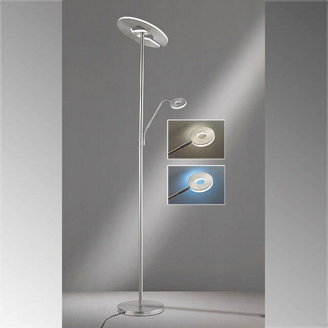 FISCHER&HONSEL Fischer & Honsel Vloerlamp Nikkel Led 37w+8w