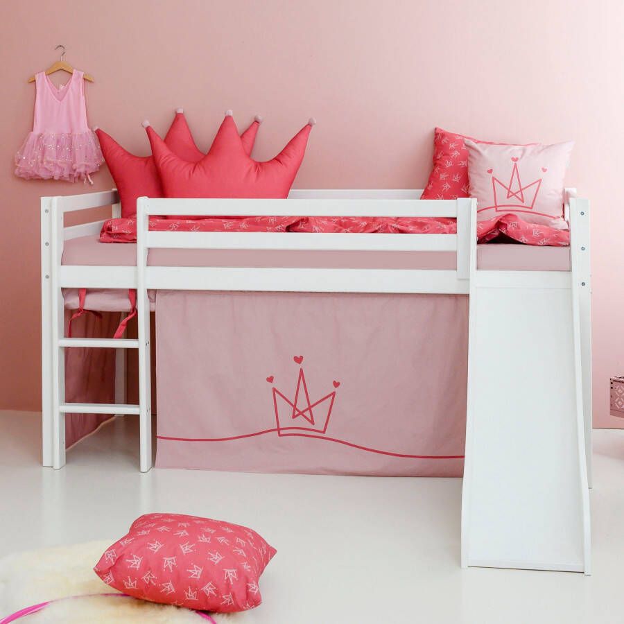 Hoppekids Hoogslaper "Princess" Glijbaan & gordijn roze en veel keus