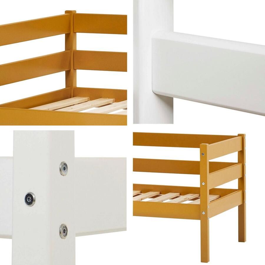 Hoppekids 1-persoonsledikant ECO Comfort kinderbed massief grenenhout tienerbed inclusief lattenbodem (set)