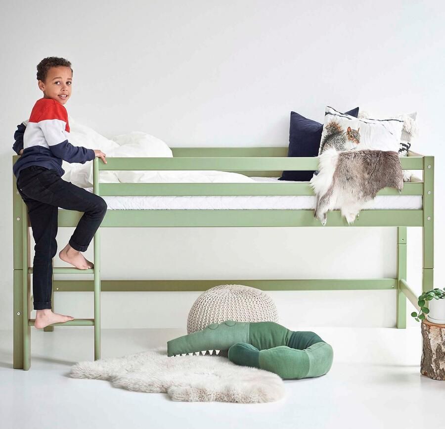Hoppekids Hoogslaper ECO Dream MY COLOR 90x200 om te bouwen tot een eenpersoonsbed 4 kleuren (set)