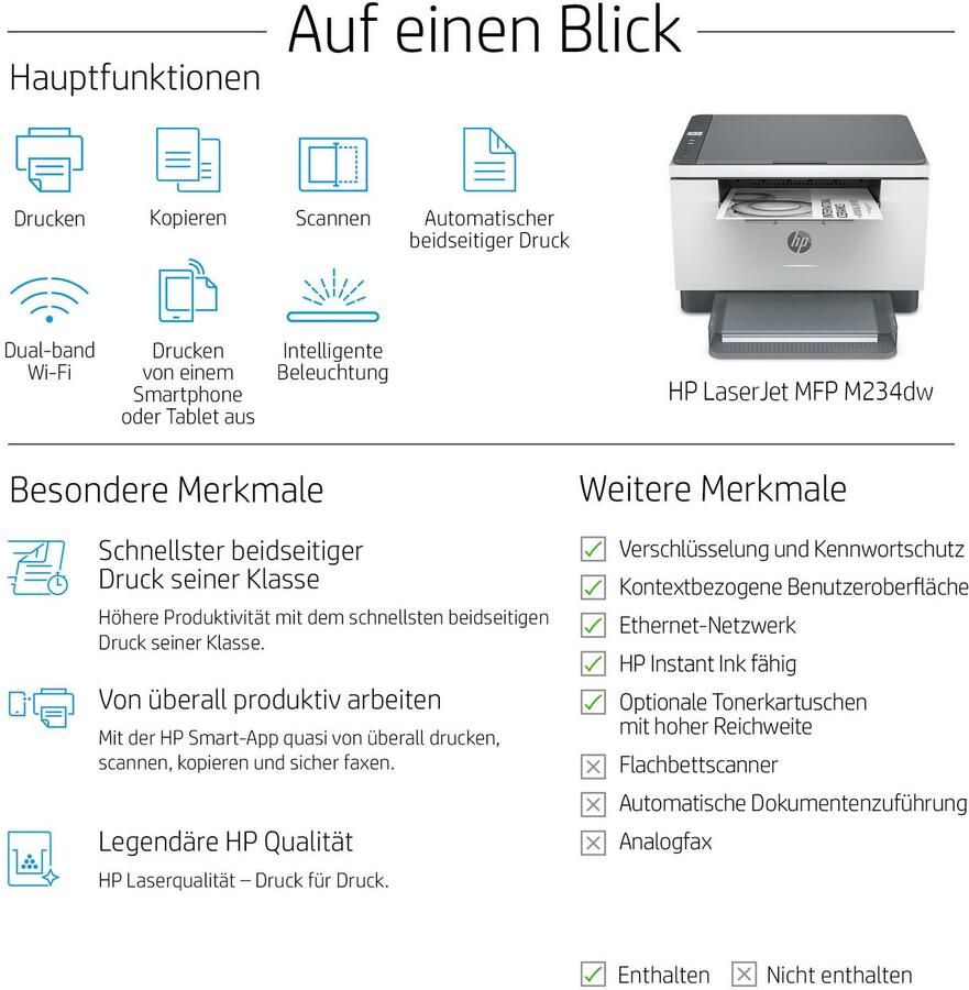 HP All-in-oneprinter LaserJet MFP M234dw