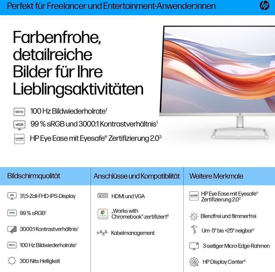 HP Ledscherm 532sf (HSD-0176-K) 80 cm 32" Full HD