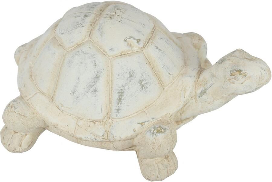 I.GE.A. Decoratief figuur Schildpad van keramiek Tuin decoratie figuur antiek-look gepantserd dier tuin decoratie dierfiguur standbeeld (1 stuk)