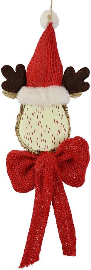 I.GE.A. Decoratieve hanger Elk om op te hangen Hert met strik kerst adventdecoratie decoratief figuur (1 stuk)