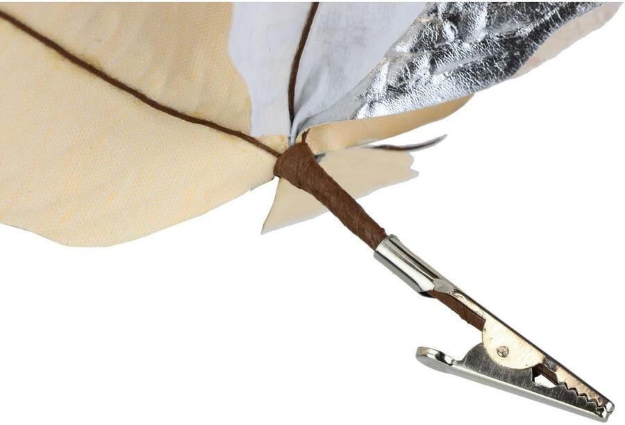 I.GE.A. Decoratieve hanger Poinsettia op clip 2-delige set 28cm kunst kerstster goudkleurige kerstbloem (2 stuks)