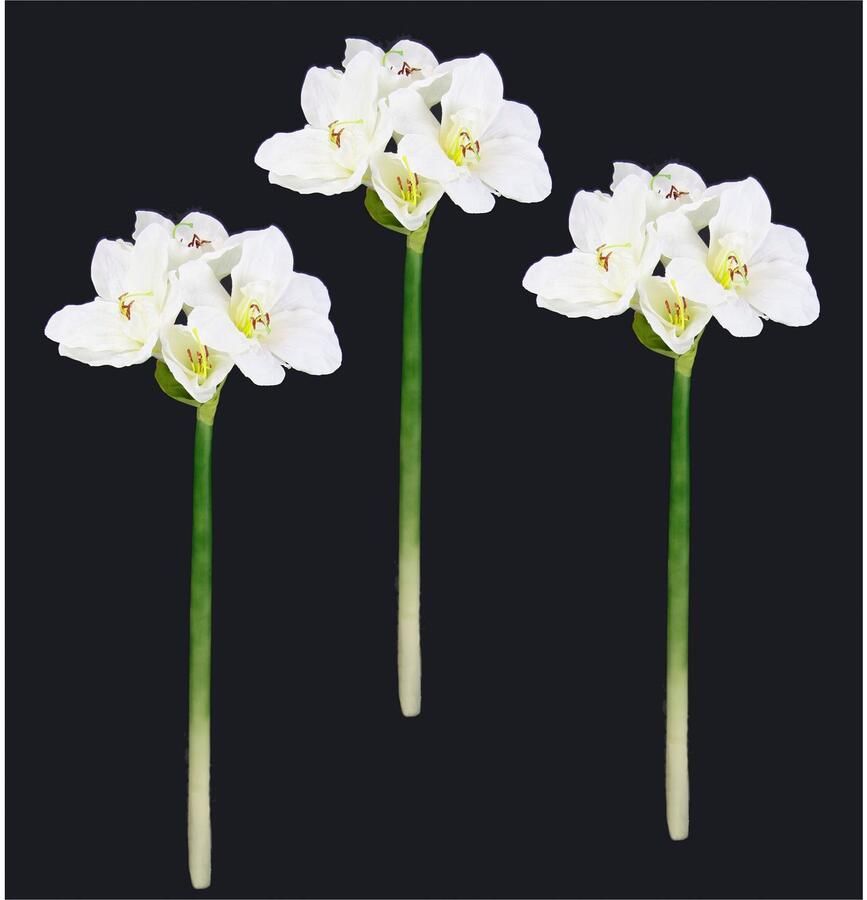 I.GE.A. Kunstbloem Amaryllis Kunst-stielbloem 3-delige set (3 stuks)
