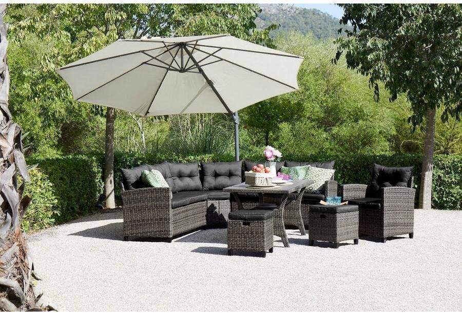 I.GE.A. Kunstbloem Bloemenstruik In keramieken kan met strik