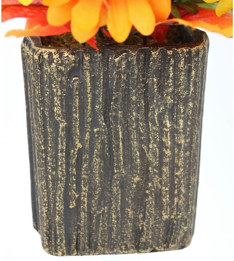 I.GE.A. Kunstbloem Chrysanten in pot Herfstdecoratie herfstbloemen kunstplant (1 stuk)