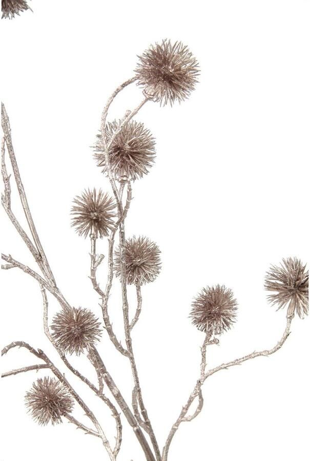 I.GE.A. Kunstbloem Distel Kunstmatige mini disteltak goudkleurige metallic 3-delige set (3 stuks)